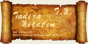Tadija Miletin vizit kartica